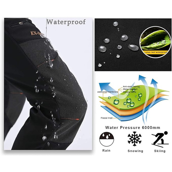 Postropaky Women's Snow Pants Insulated Skiing Snowboarding Softshell Size 14 Rg - Picture 6 of 9